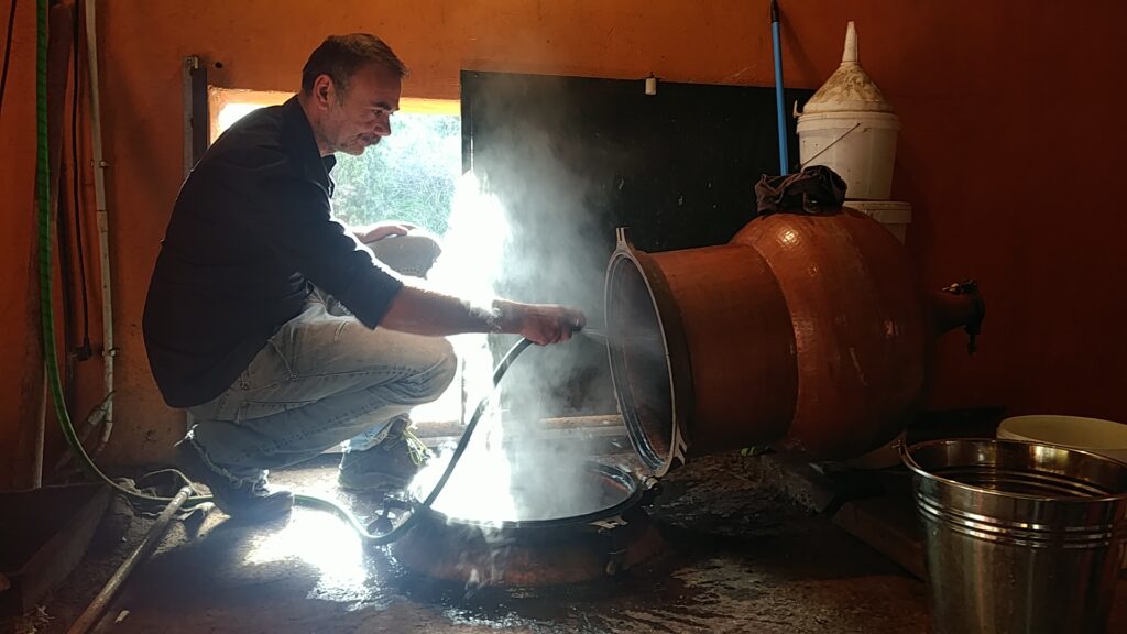 The raki still run by our friend Nikos